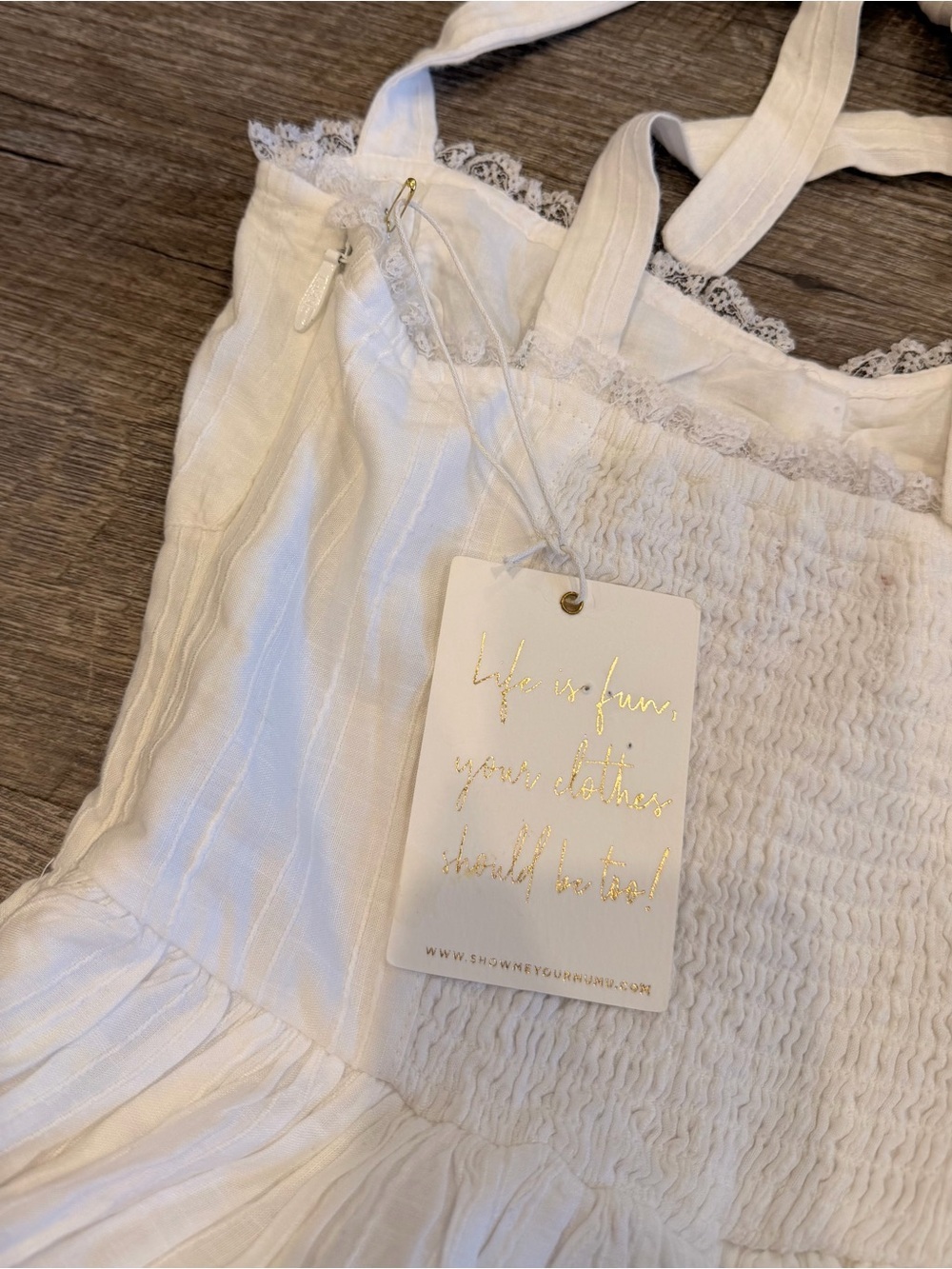 Show Me Your Mumu Regal Romper NWT Size Small White Cottagecore Tie Strap Romper - Picture 10 of 14